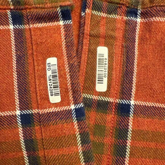 UNTUCKit Regner Slim Fit Flannel Shirt Large Orange Plaid Cotton Fall 2023 - Picture 5 of 10